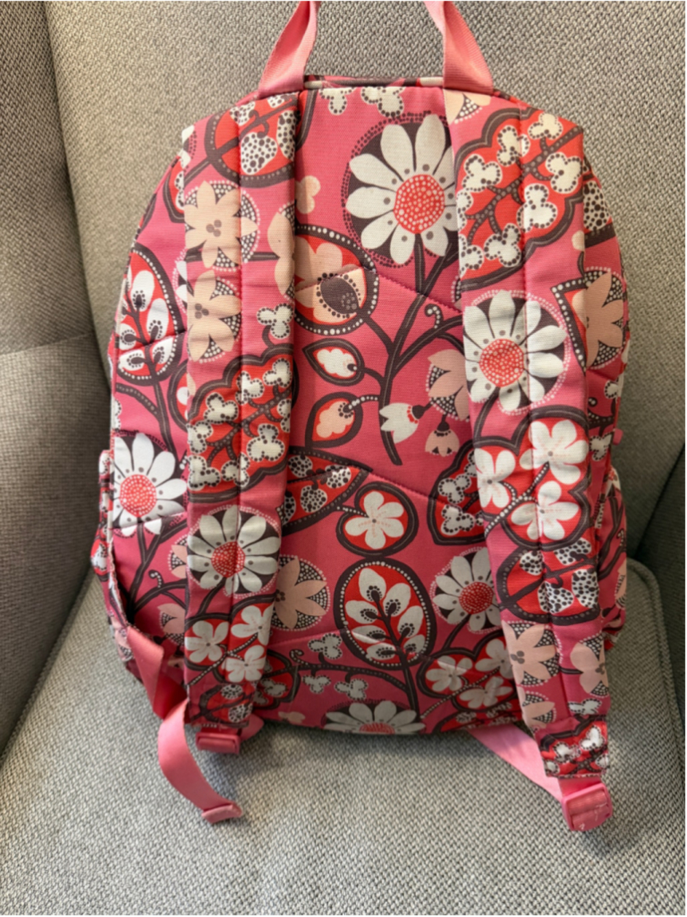Women's Vera Bradley Backpack One Size Pink White Floral Pattern - Picture 2 of 11